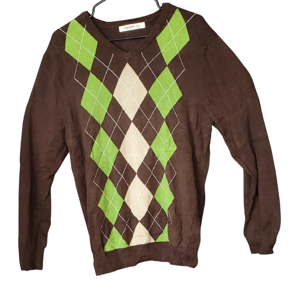 Old Navy Mens Sweater Large  Long Sleeve V‎ Neck Knit Pullover